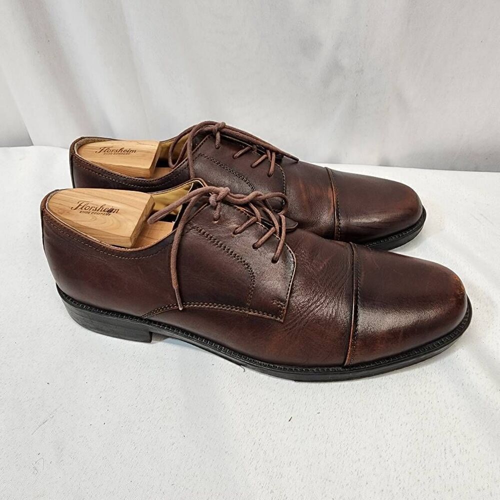 Chaps Men's Size 12M brown leather Oxford Dress Casual Shoes 96-7707 - Picture 3 of 9